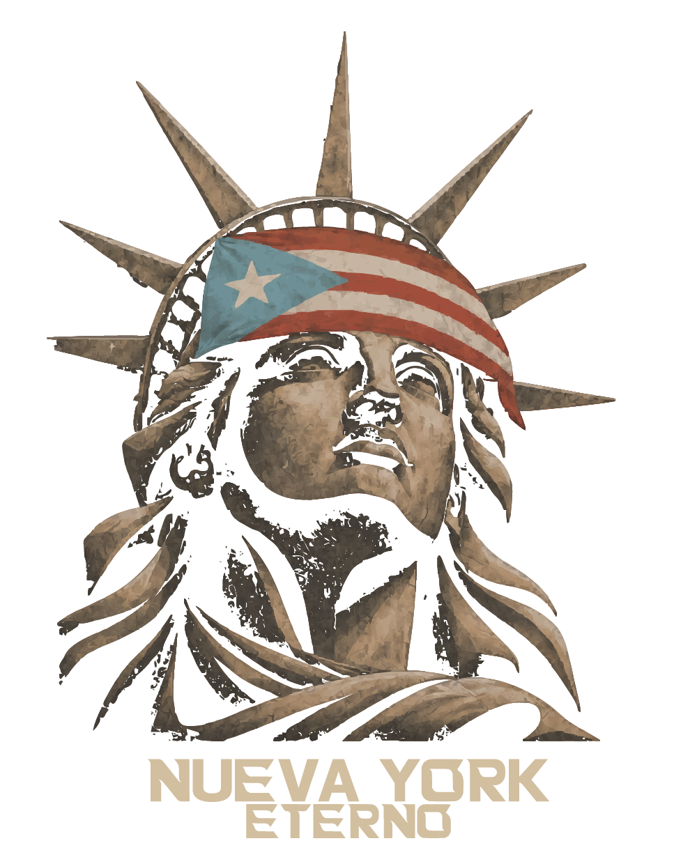 Liberty artwork with the light-blue Puerto Rican flag and custom ETERNO lettering
